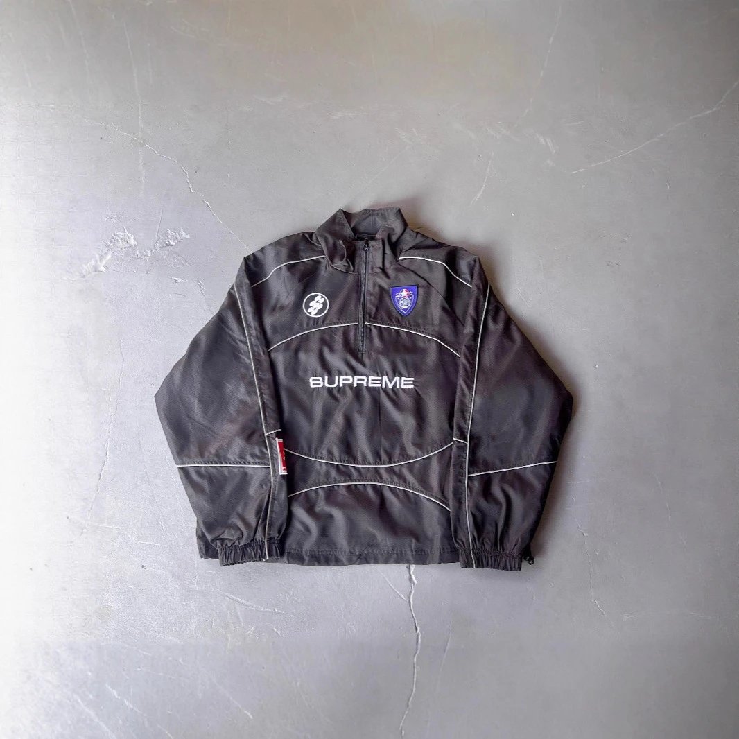 Supreme Black Half-Zip Windbreaker Jacket