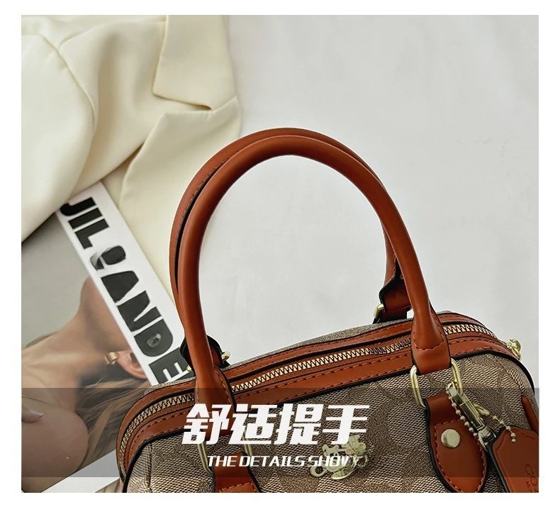 Coach Cherry Charm Boston Bag Brown Handbags - 8