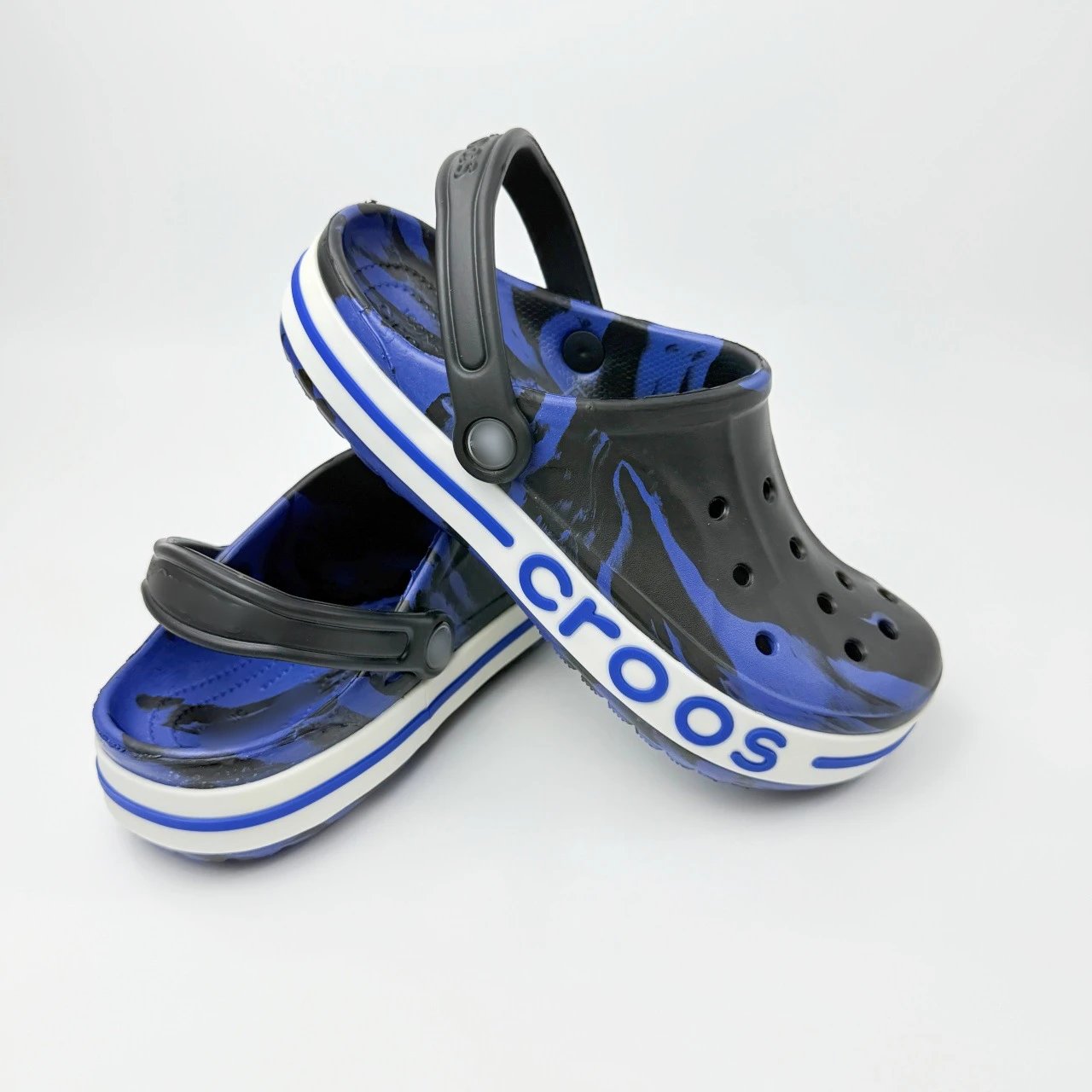 Crocs Classic Clog Neon Yellow Swirl White Sandals - 9