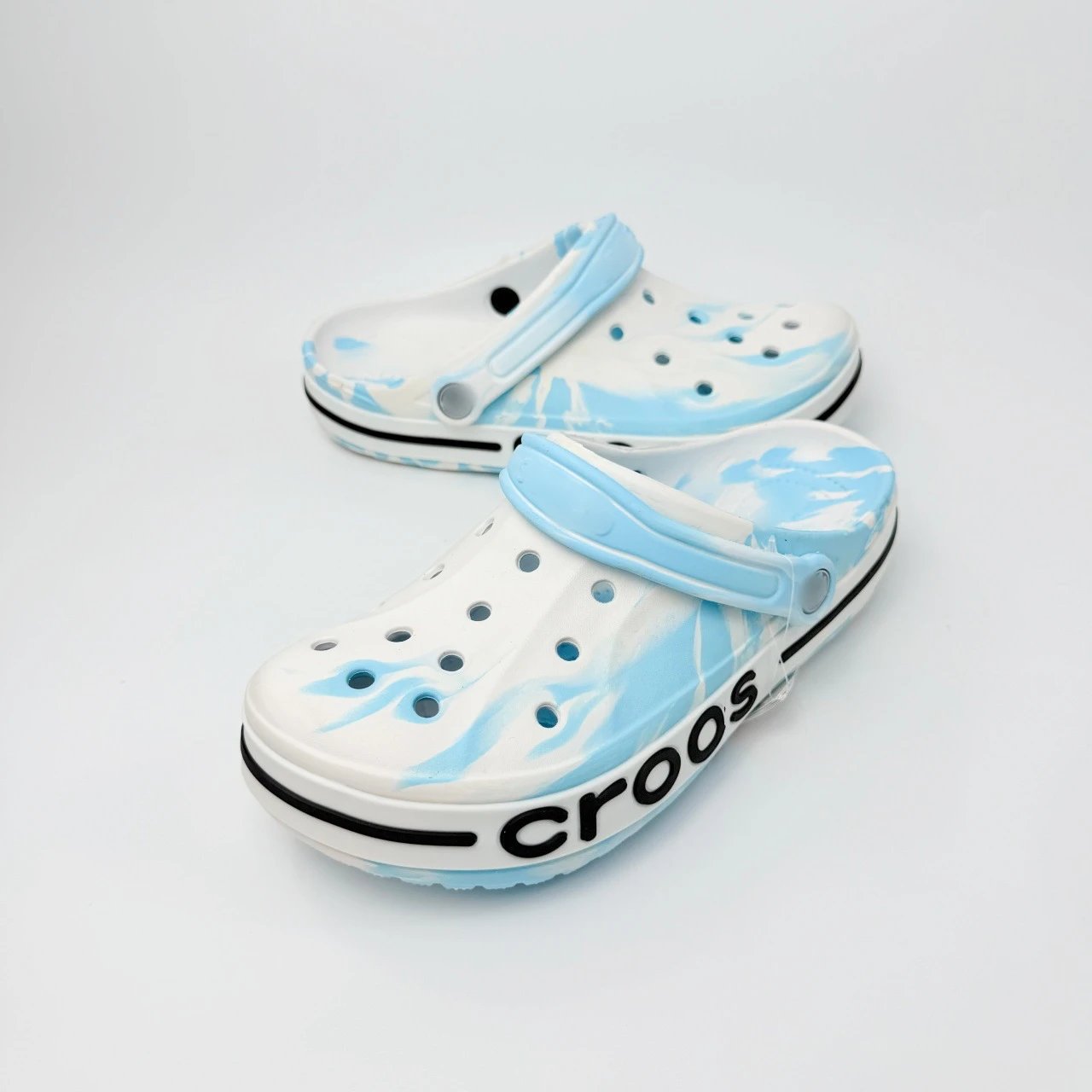 Crocs Classic Clog Neon Yellow Swirl White Sandals - 14