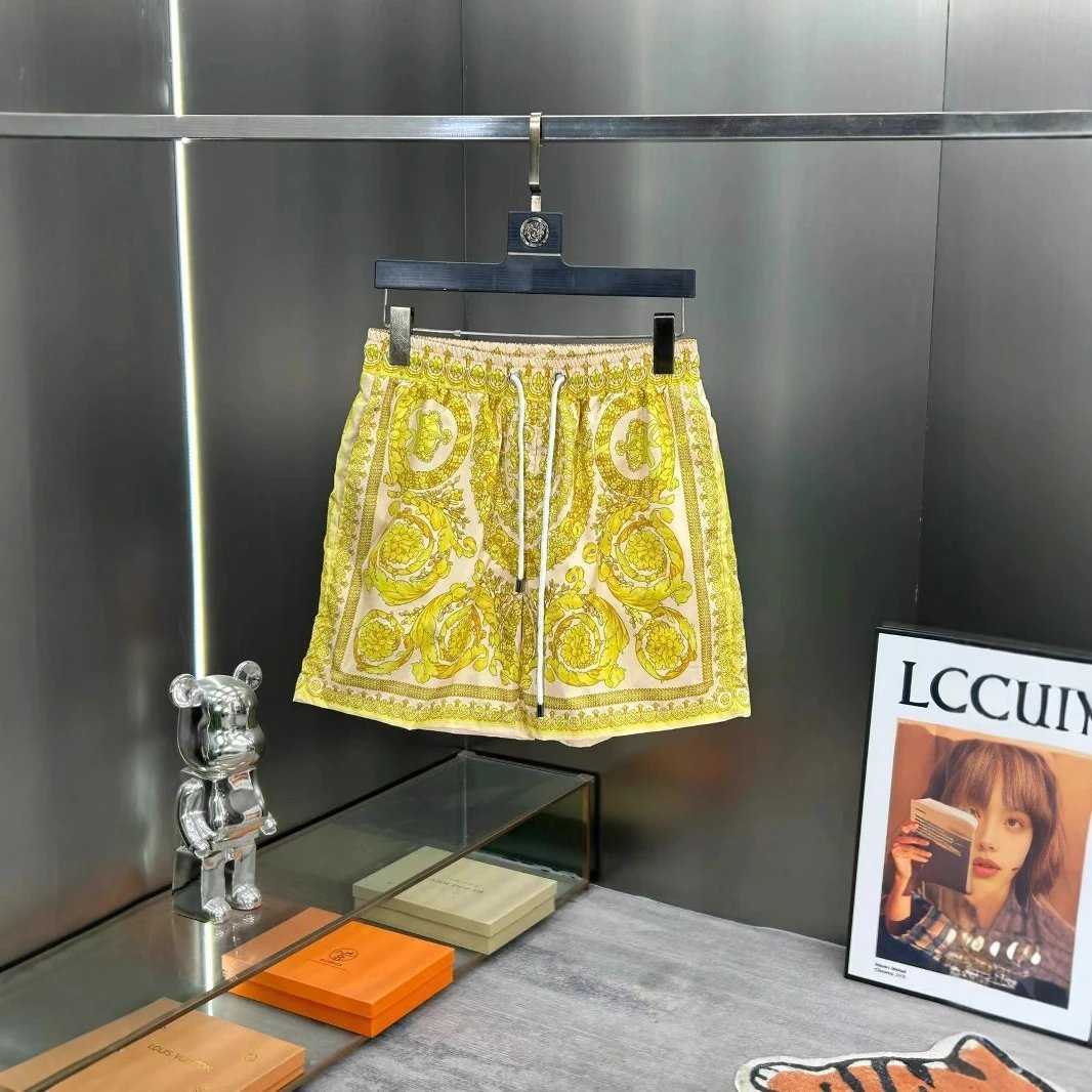 Versace Medusa Print Navy Blue Baroque Shorts