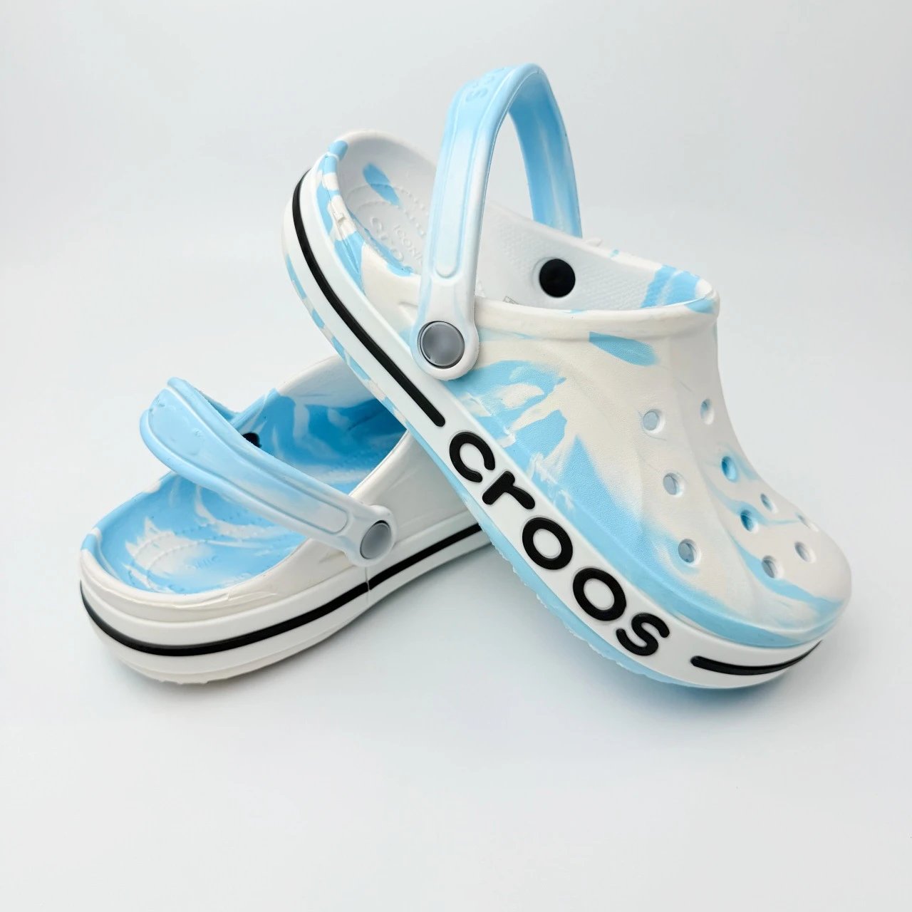 Crocs Classic Clog Neon Yellow Swirl White Sandals - 15