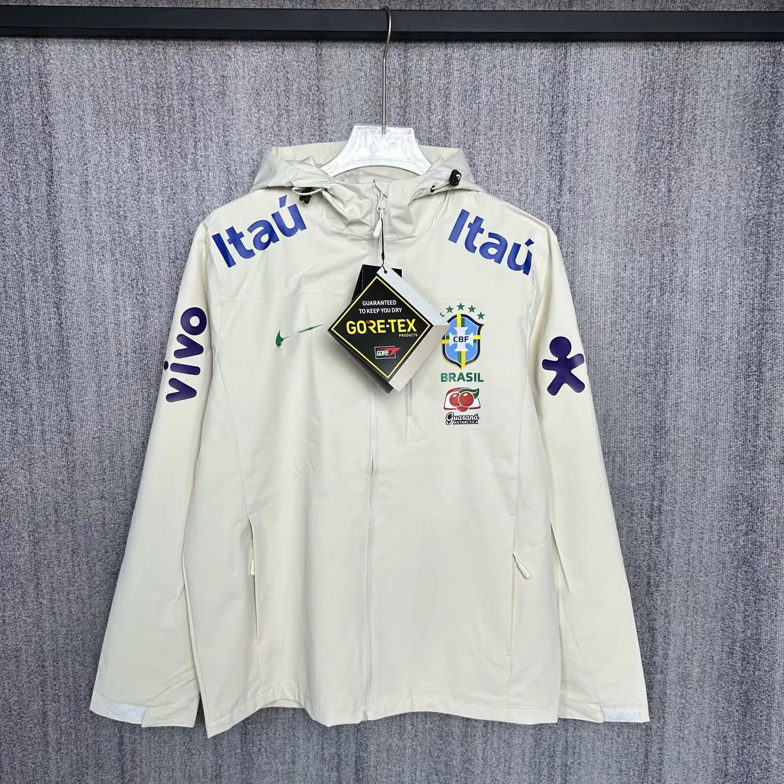 Nike Brazil National Team Windbreaker Jacket Black White Mint Green Hooded Performance