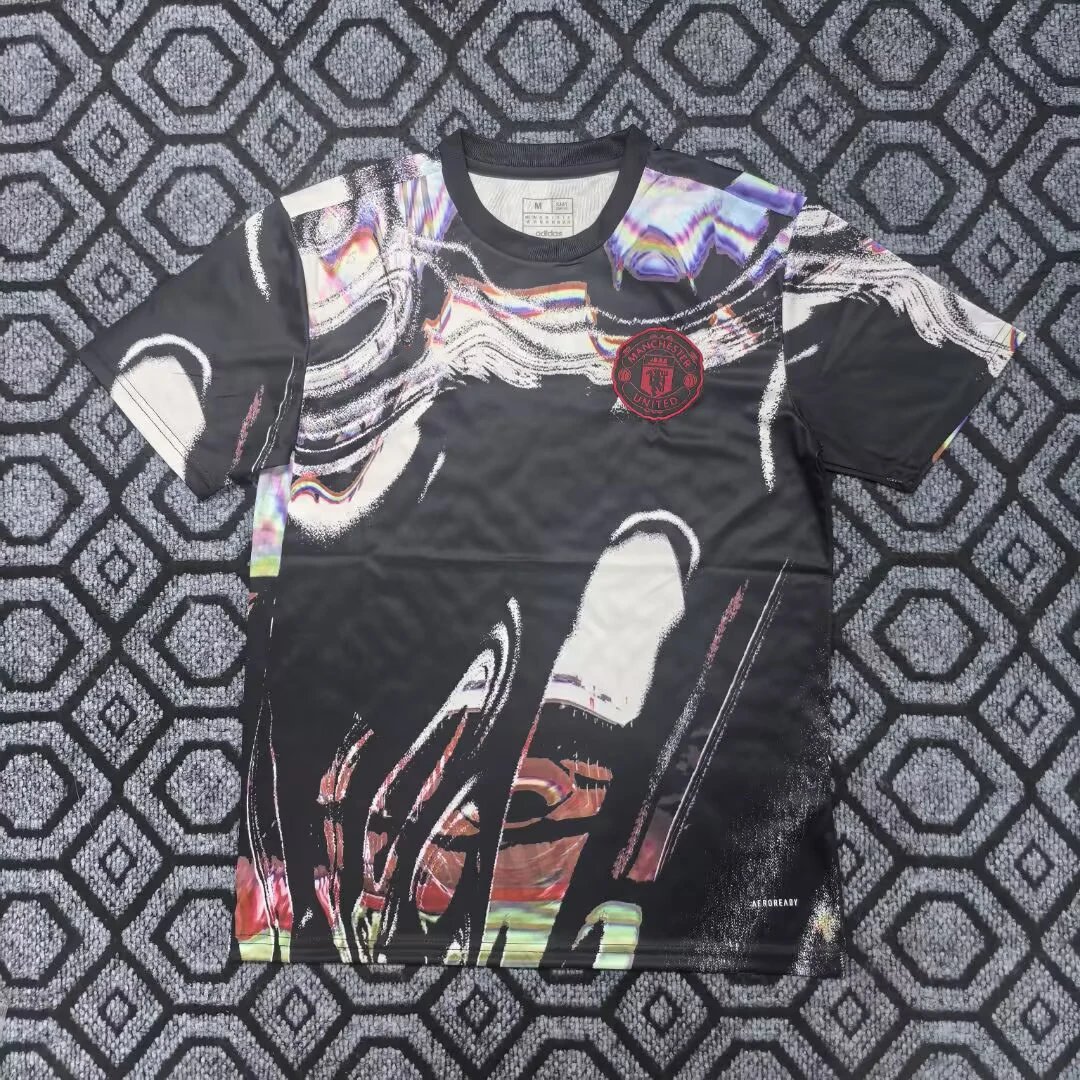 Manchester United Black Abstract T-Shirt