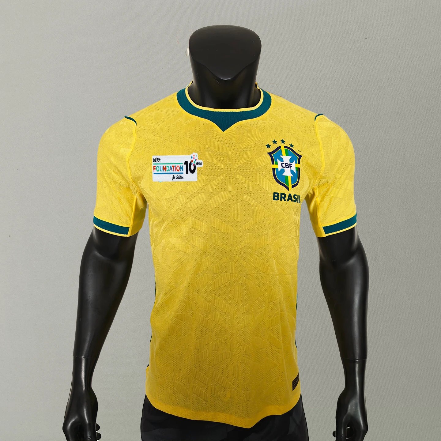 Brazil National Team Yellow Green Trim Soccer Jersey