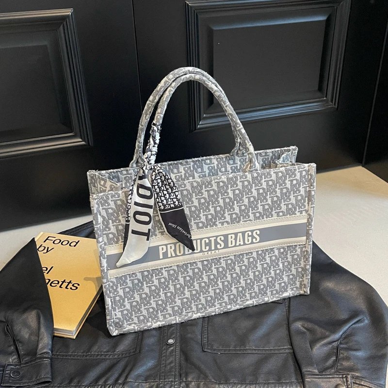 Dior Book Tote Black And White Oblique Pattern Shopping Bag