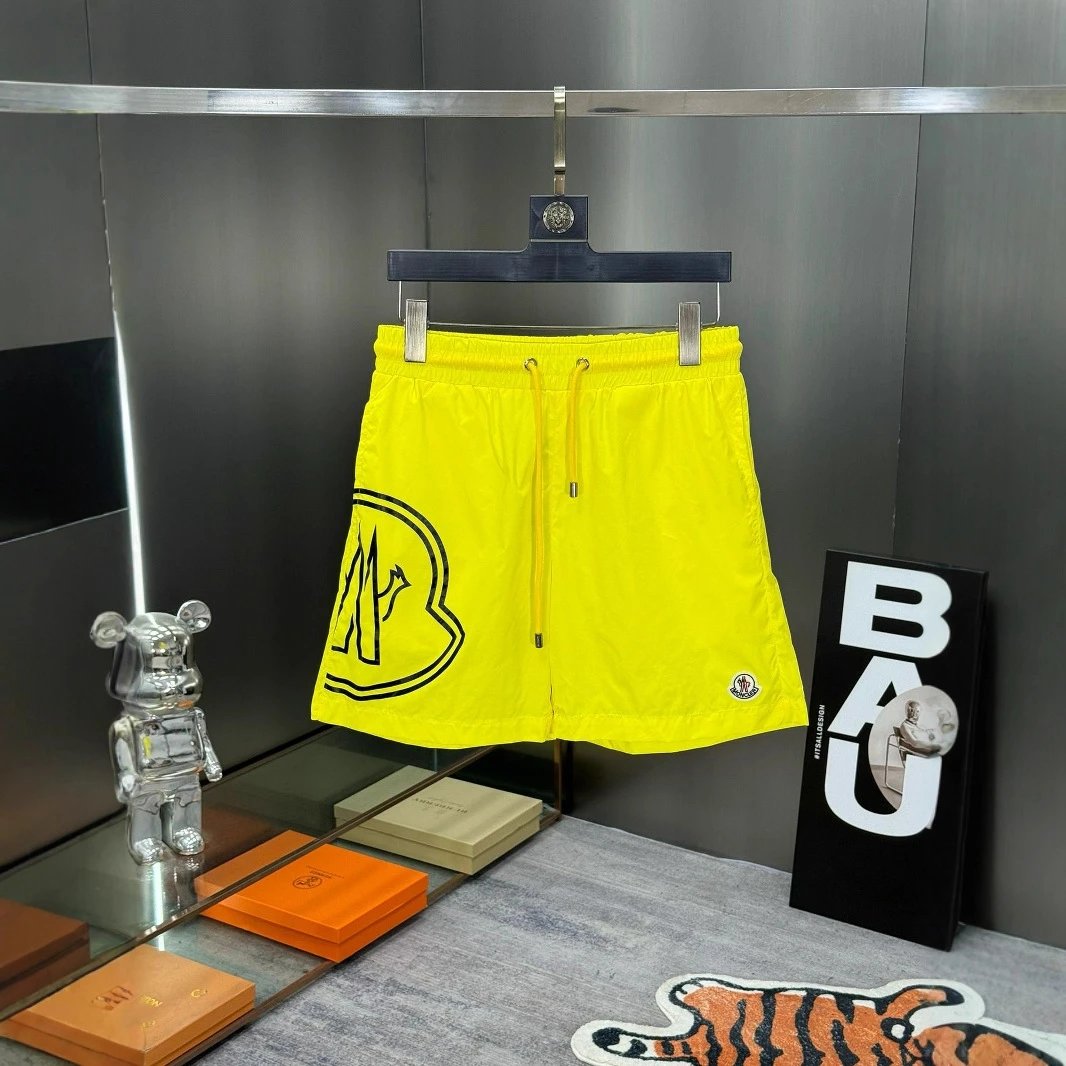 Moncler Logo White Gray Mint Neon Yellow Blue Orange Red Navy Green Sport Shorts