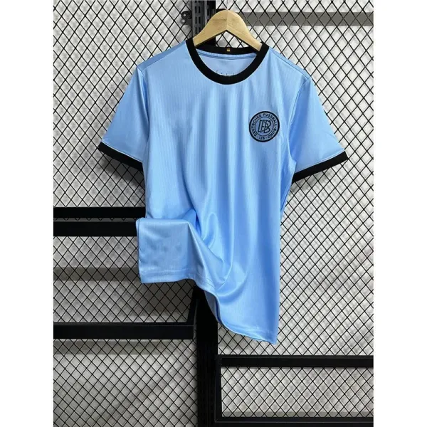 Design Club Football Light Blue Ringer T-Shirt - 1