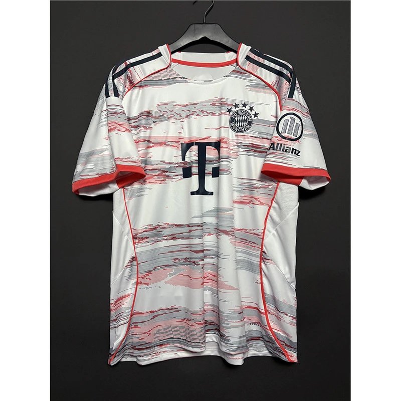 AC Milan FC Bayern Munich 2023-24 Third Jersey White Red Gray Patterned Jersey - 1