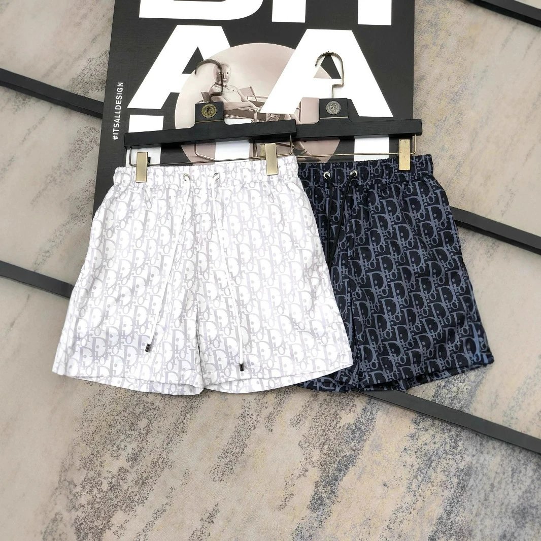 Dior Oblique Print White Blue Black Patterned Shorts
