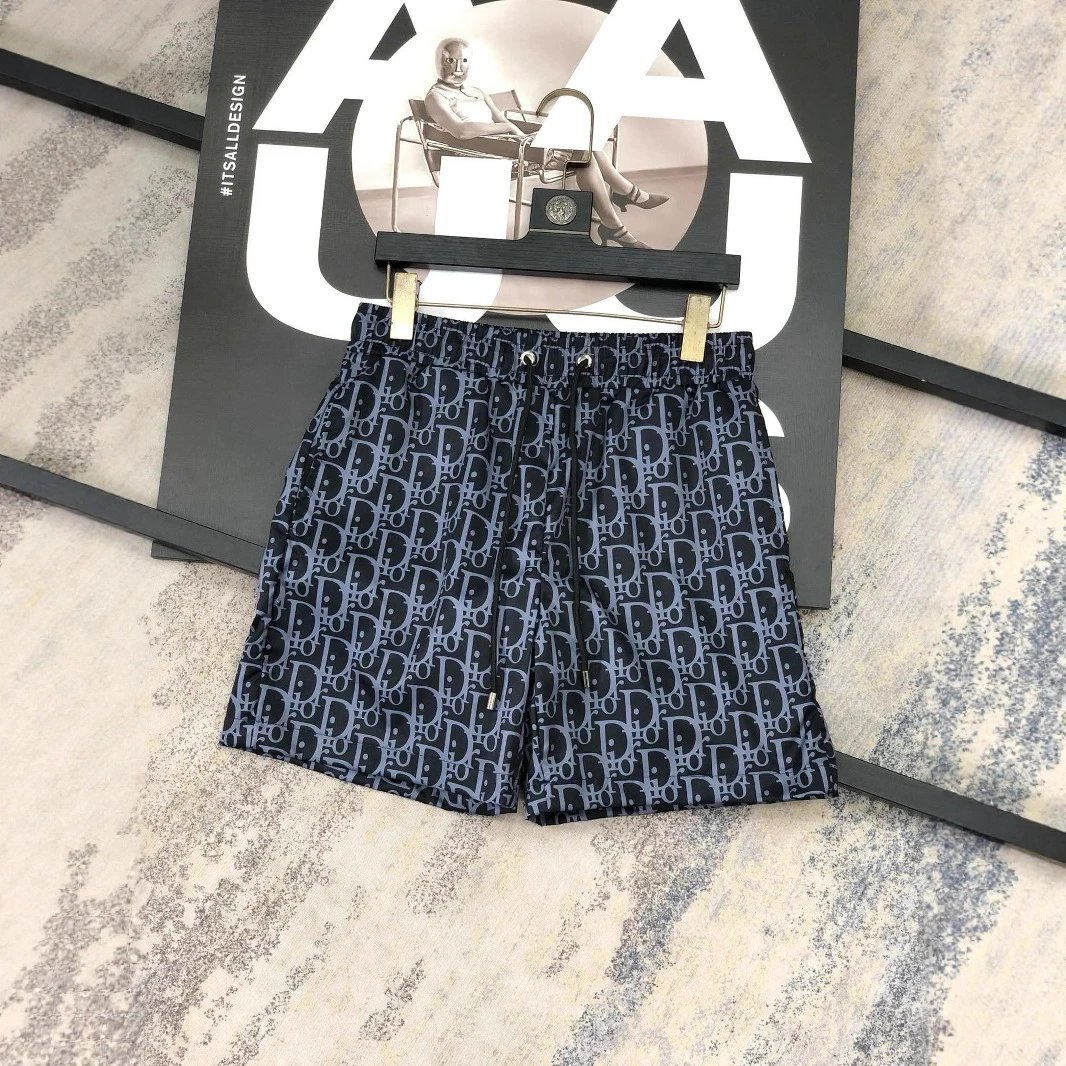 Dior Oblique Print White Blue Black Patterned Shorts