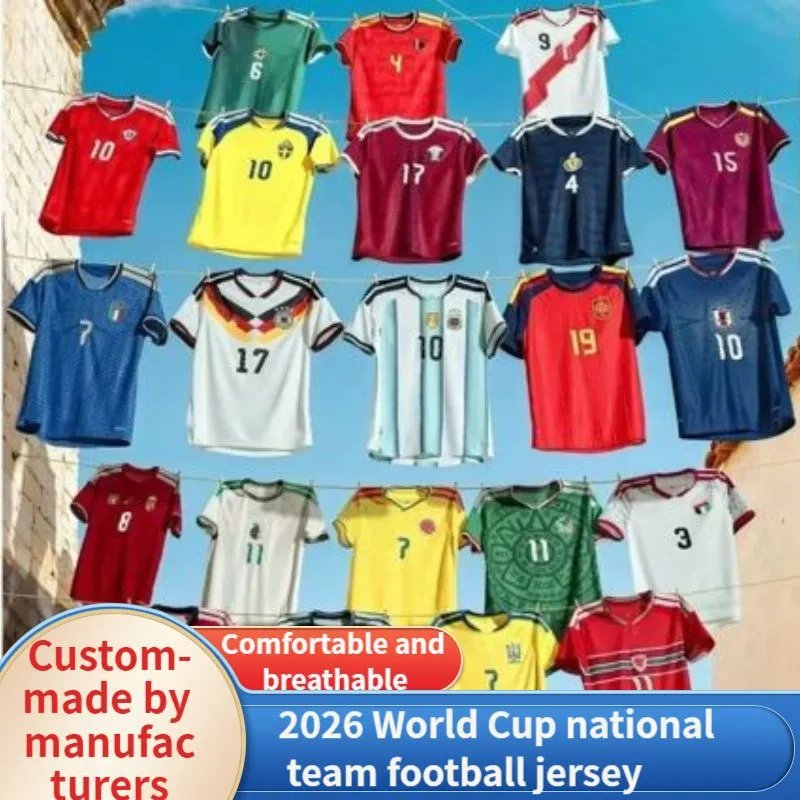 Custom Made 2026 World Cup National Team Football Jersey Assorted Colors Sporty