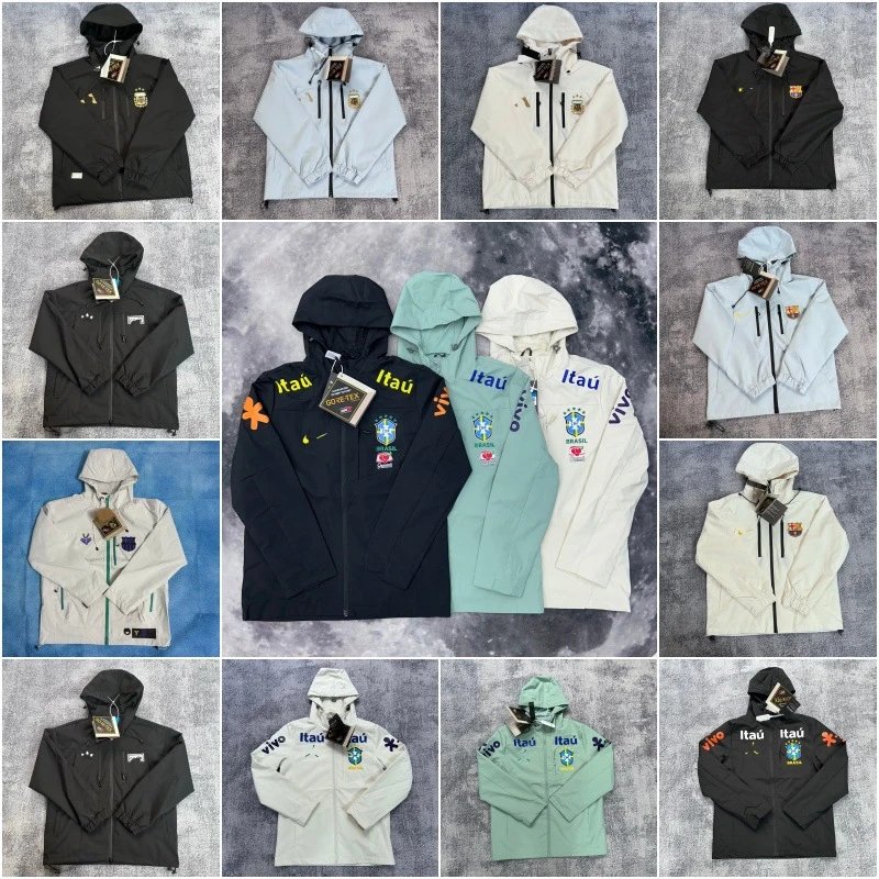 Nike Brazil National Team Windbreaker Jacket Black White Mint Green Hooded Performance