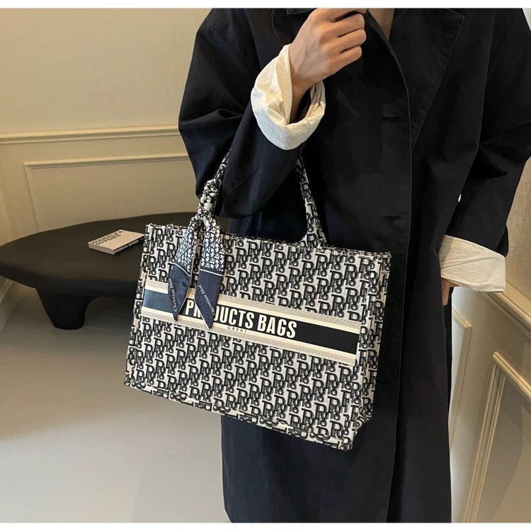 Dior Book Tote Bag Beige Oblique Print Handbag - 10