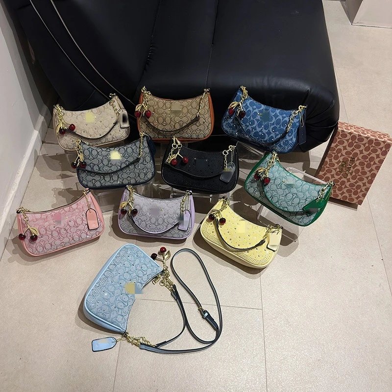 Coach Tabby Cherry Charm Multicolor Monogram Crossbody Bag