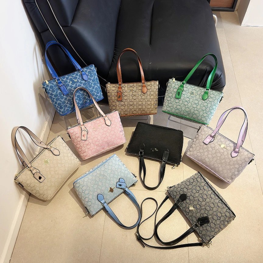 Coach Signature Canvas Multi Color Tote Handbag
