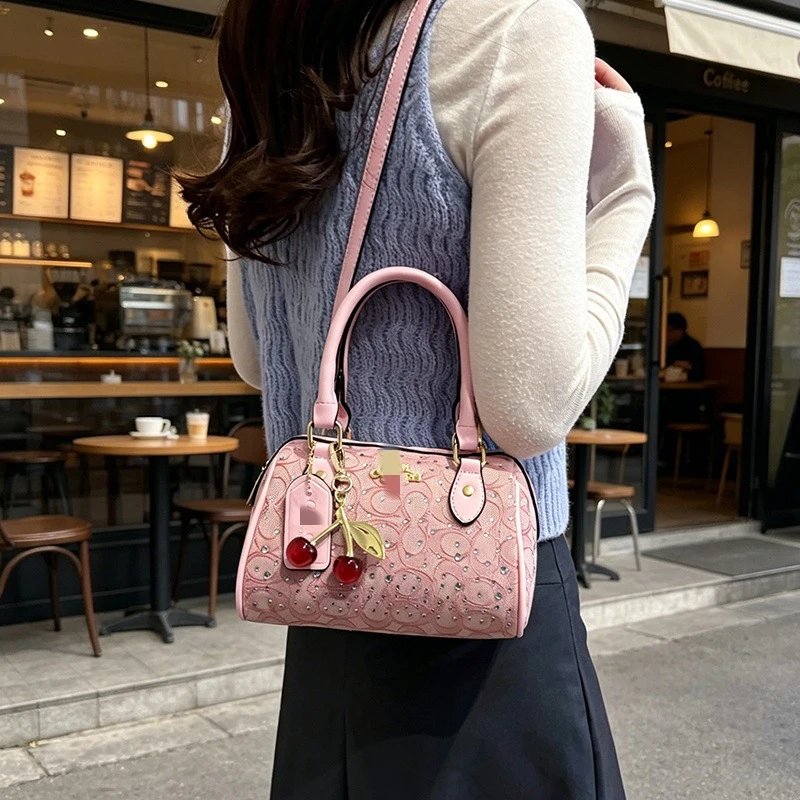 Coach Mini Bowler Bag Assorted Colors Embossed Leather Handbag