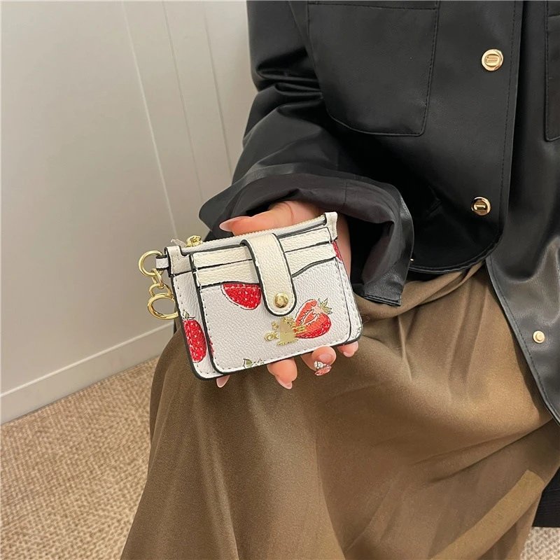 Coach Mini Cardholder Assorted Colors Fruit Print Wallets