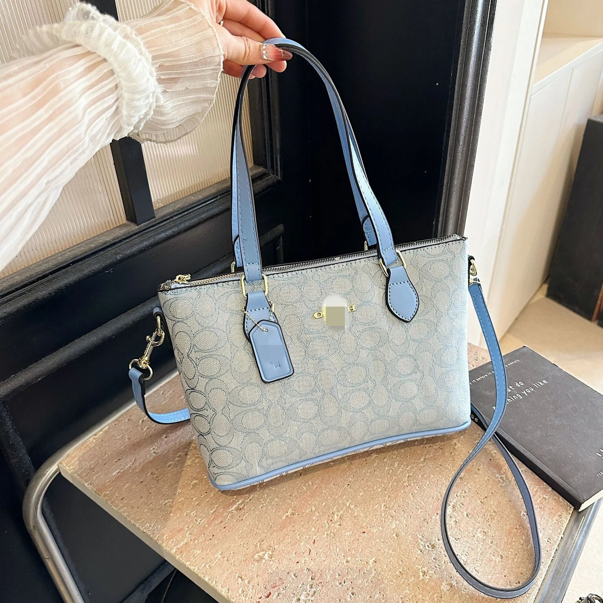 Coach Signature Canvas Multi Color Tote Handbag