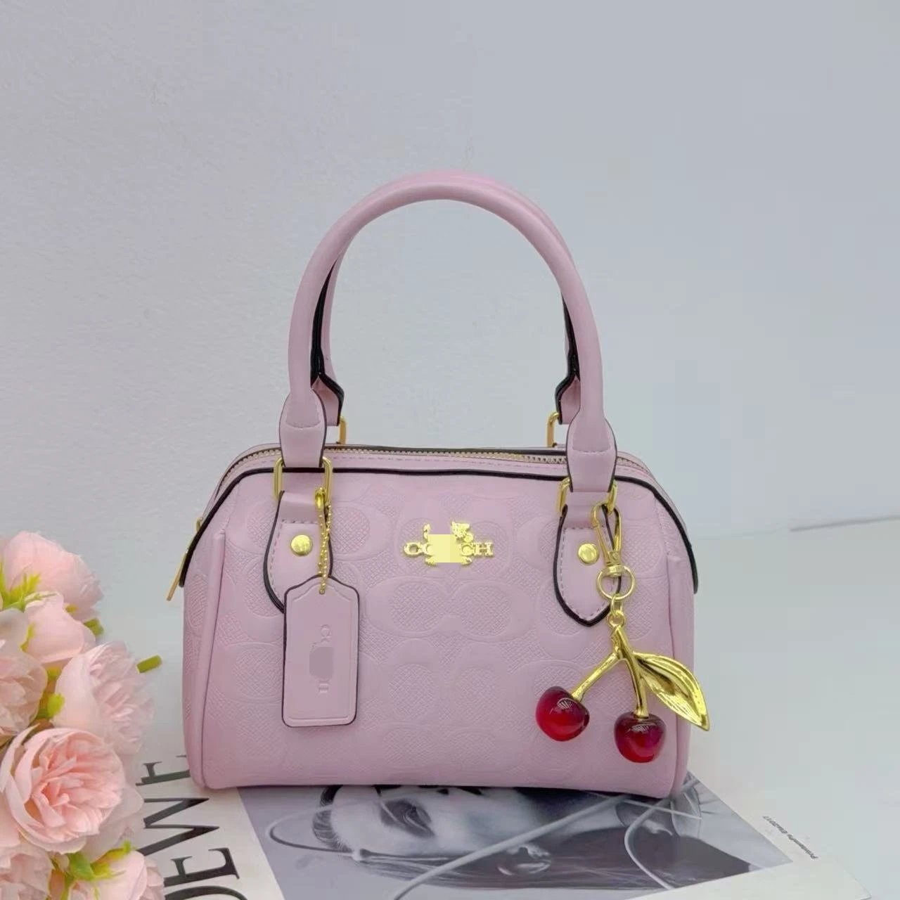 Coach Mini Bowery Bag Light Blue with Cherry Charm Handbag - 5