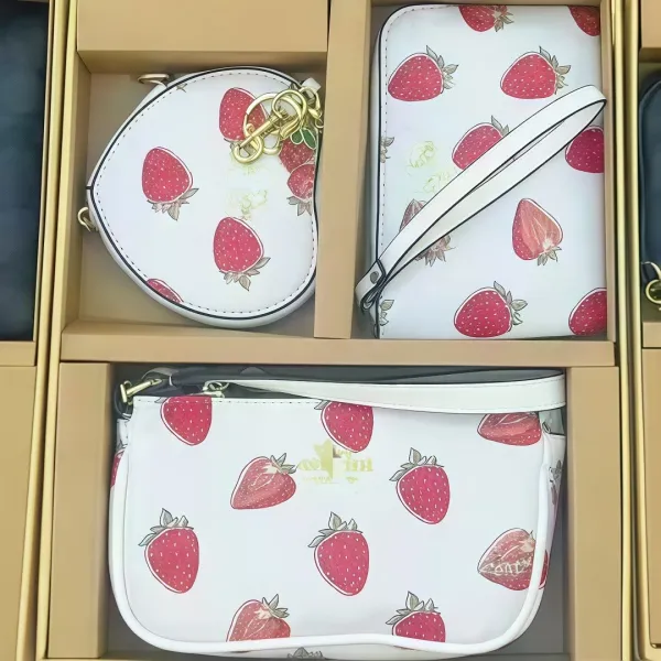 Coach Citrus Print Signature Set: Wristlet, Coin Purse, and Crossbody Pouch Clutches - 11