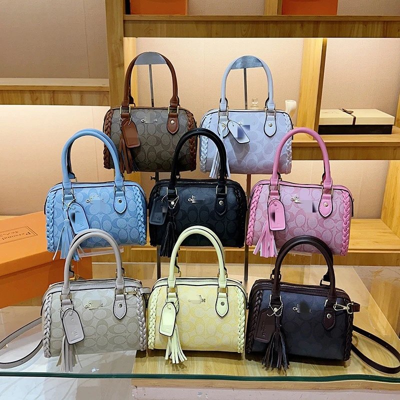 Coach Mini Satchel Bag Assorted Colors Woven Trim Handbag