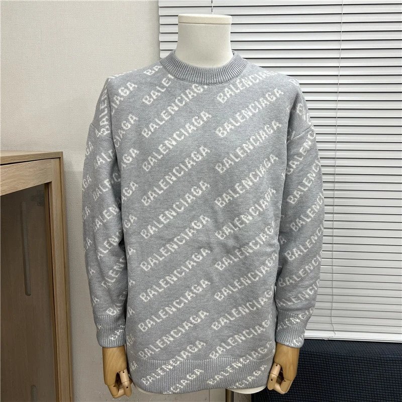 Dior Oblique Knit Sweater Navy and White Geometric Pattern Sweater - 21