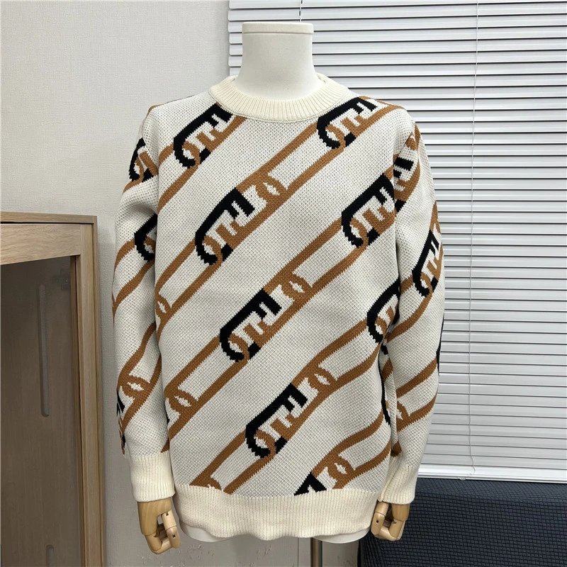Dior Oblique Knit Sweater Navy and White Geometric Pattern Sweater - 10