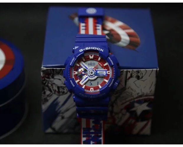 卡西欧复仇者联盟G-SHOCK漫威限量版手表男 美国队长钢铁侠蜘蛛侠