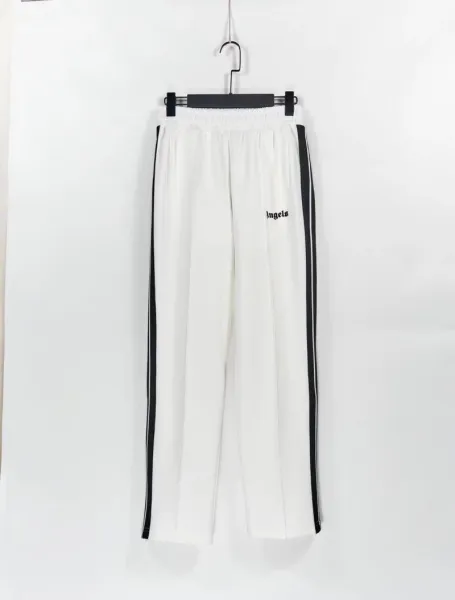 Palm Angels Track Pants White with Black Side Stripes - 1
