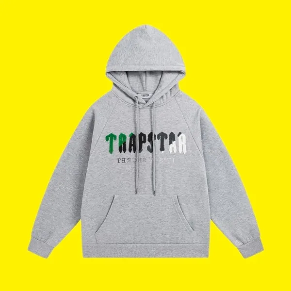 Trapstar Logo Graphic Hoodie Gray - 1
