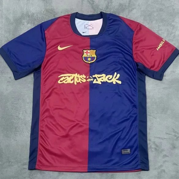 Nike FC Barcelona x Cactus Jack Travis Scott 2024-25 Home Jersey Blue/Maroon/Gold