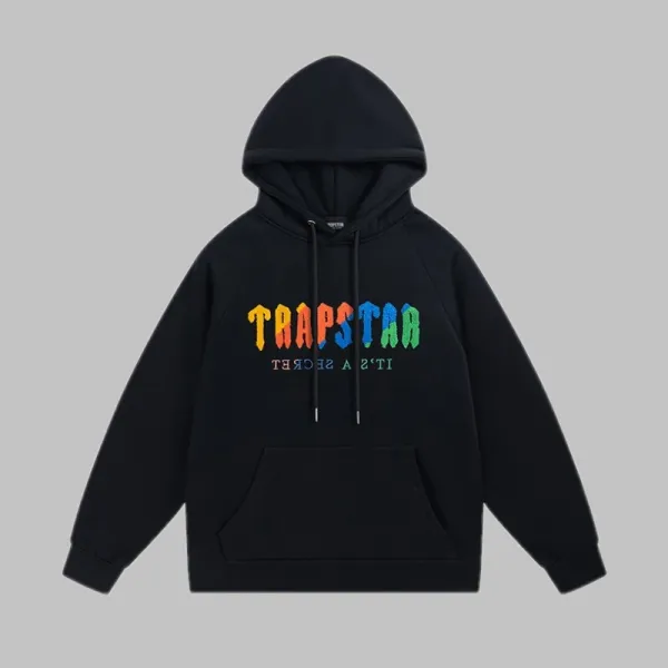 Trapstar Rainbow Logo Black Hoodie - 1