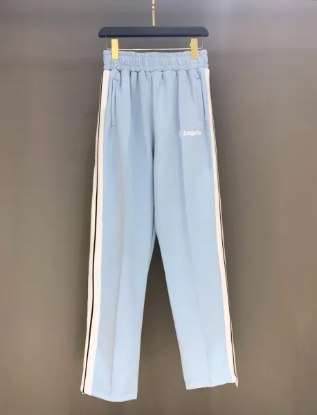 Palm Angels Track Pants Light Blue with White Side Stripes - 1