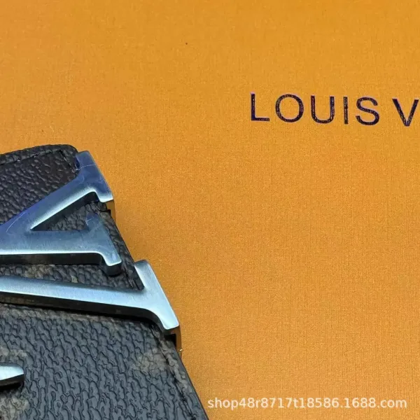 Louis Vuitton LV Initiales Belt Black Monogram Canvas with Silver-Tone Hardware - 1