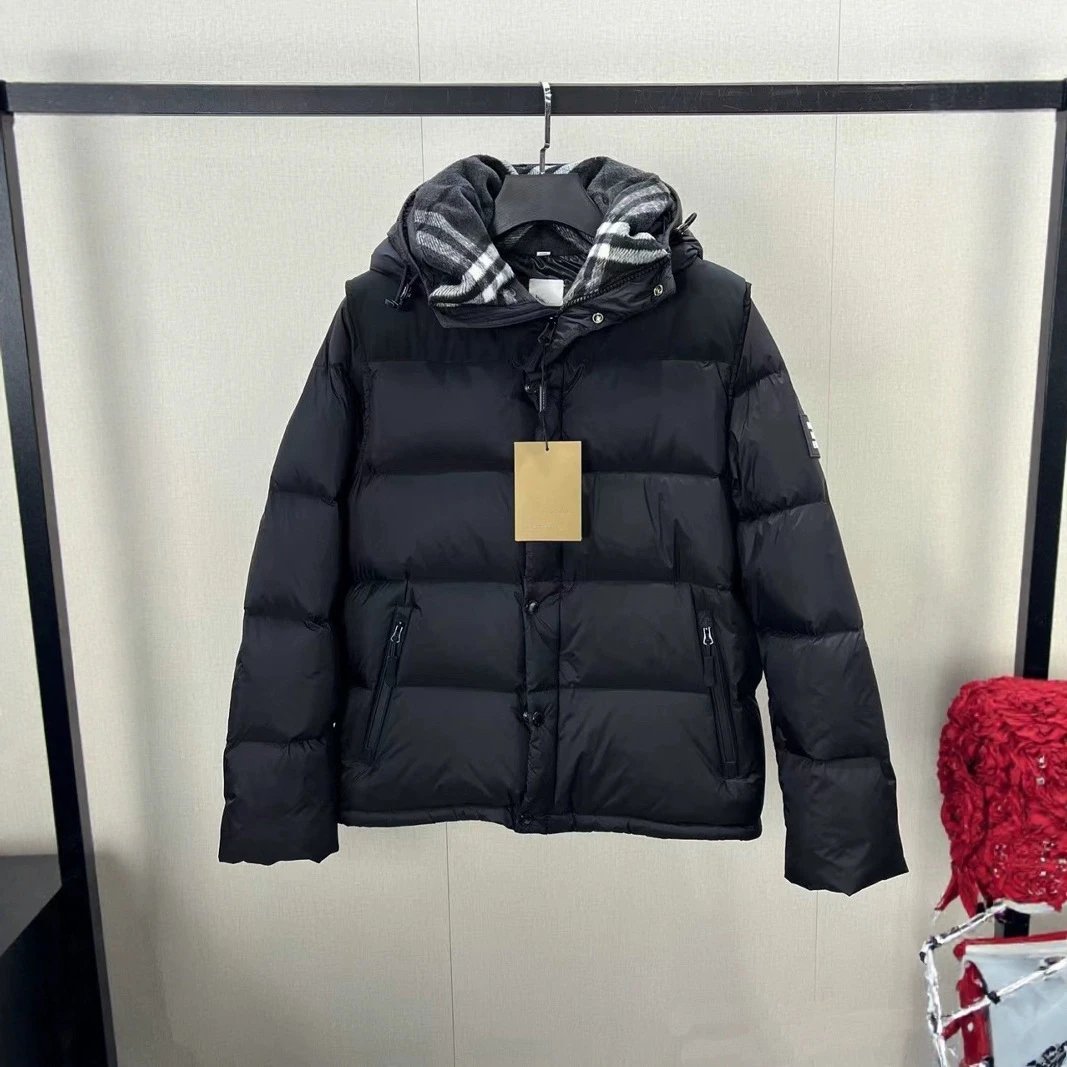 Unisex sleeveless jacket with black gray collar and detachable sleeves