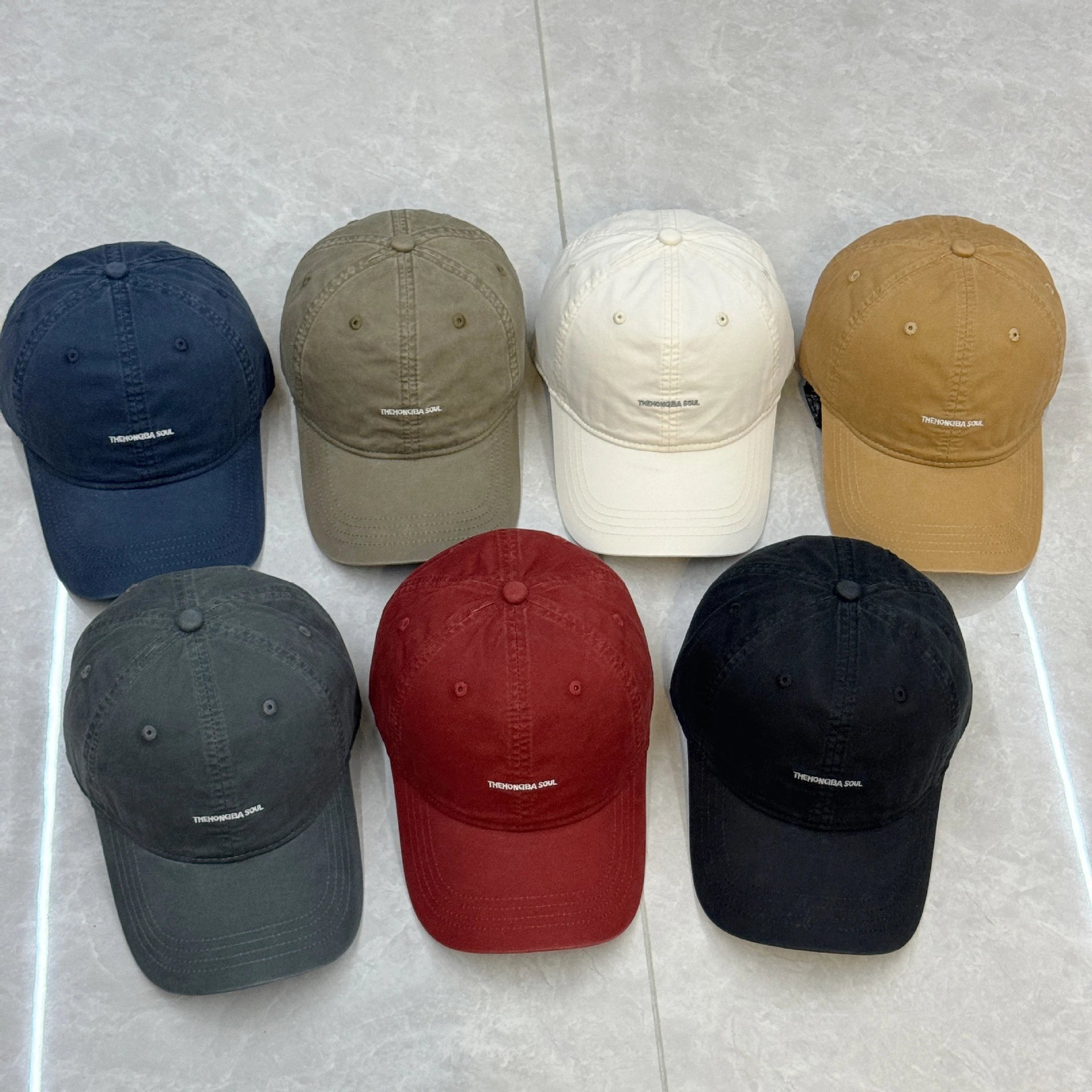 The Hongba Soul Embroidered Washed Black Baseball Cap - 3