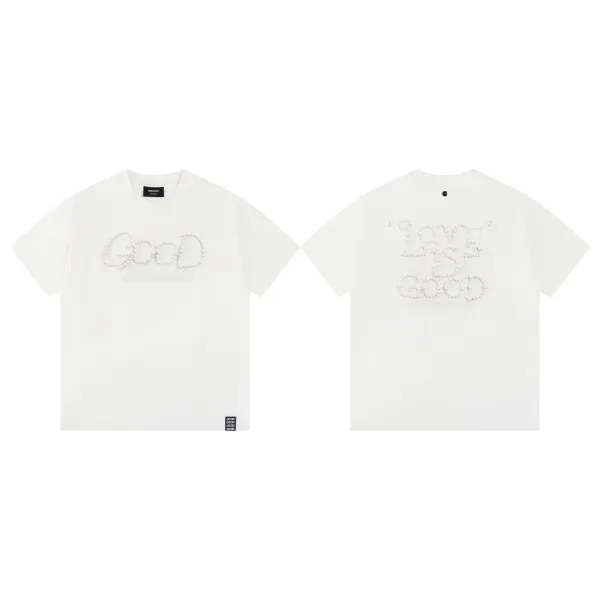 GOOD Brand Pearl-Embellished 'Good' T-Shirt White - 1