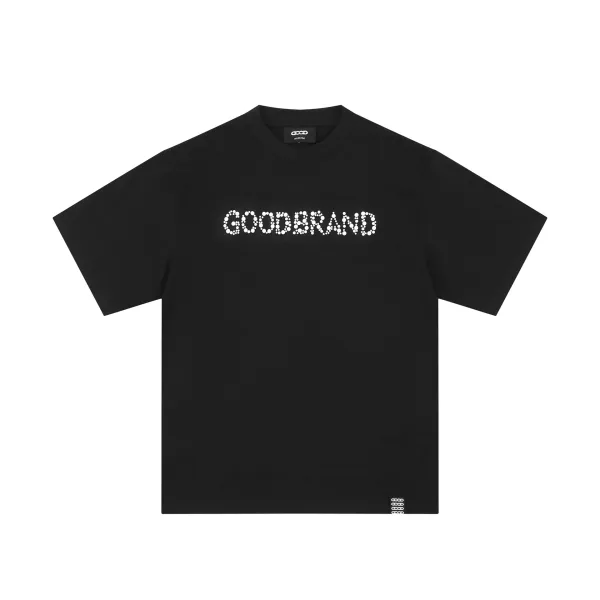 GOODBRAND Dot-Print Logo Black T-Shirt - 1
