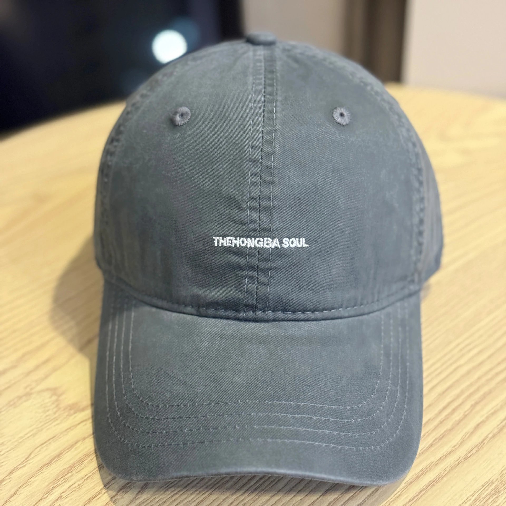 The Hongba Soul Embroidered Washed Black Baseball Cap - 7