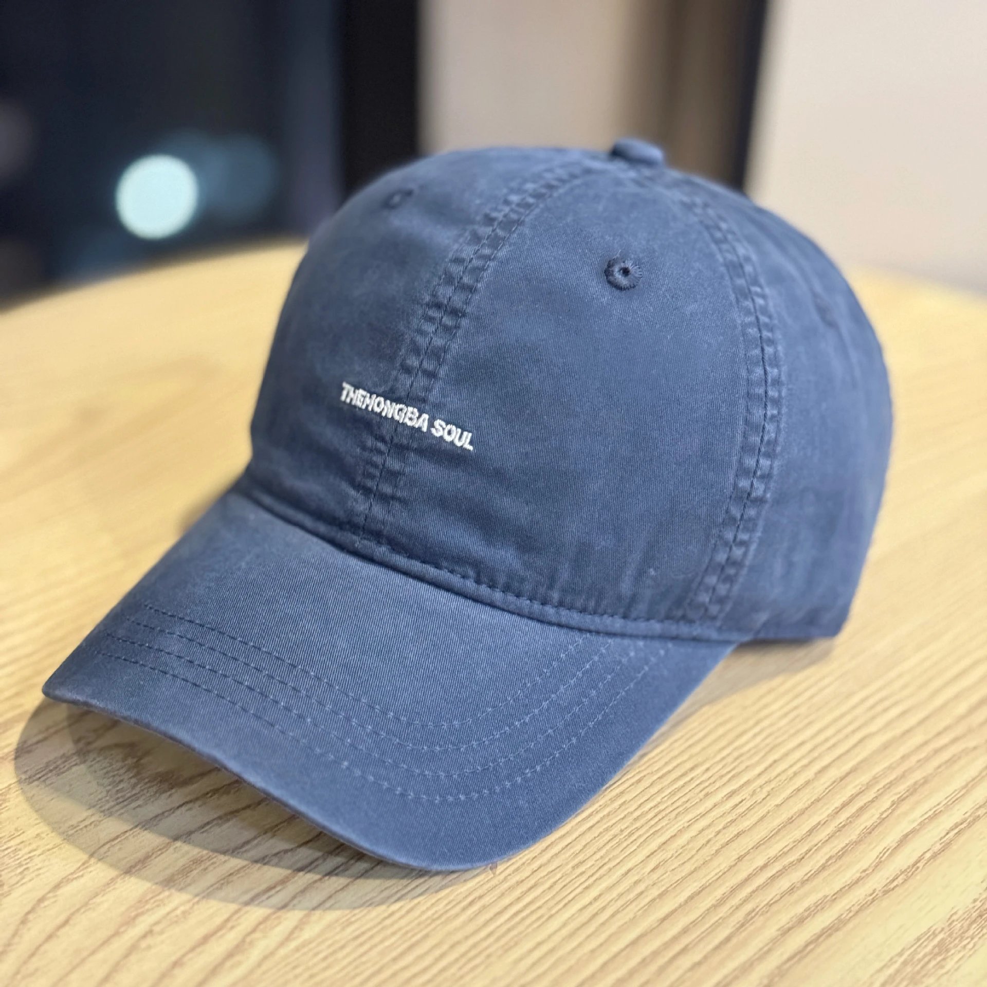 The Hongba Soul Embroidered Washed Black Baseball Cap - 14