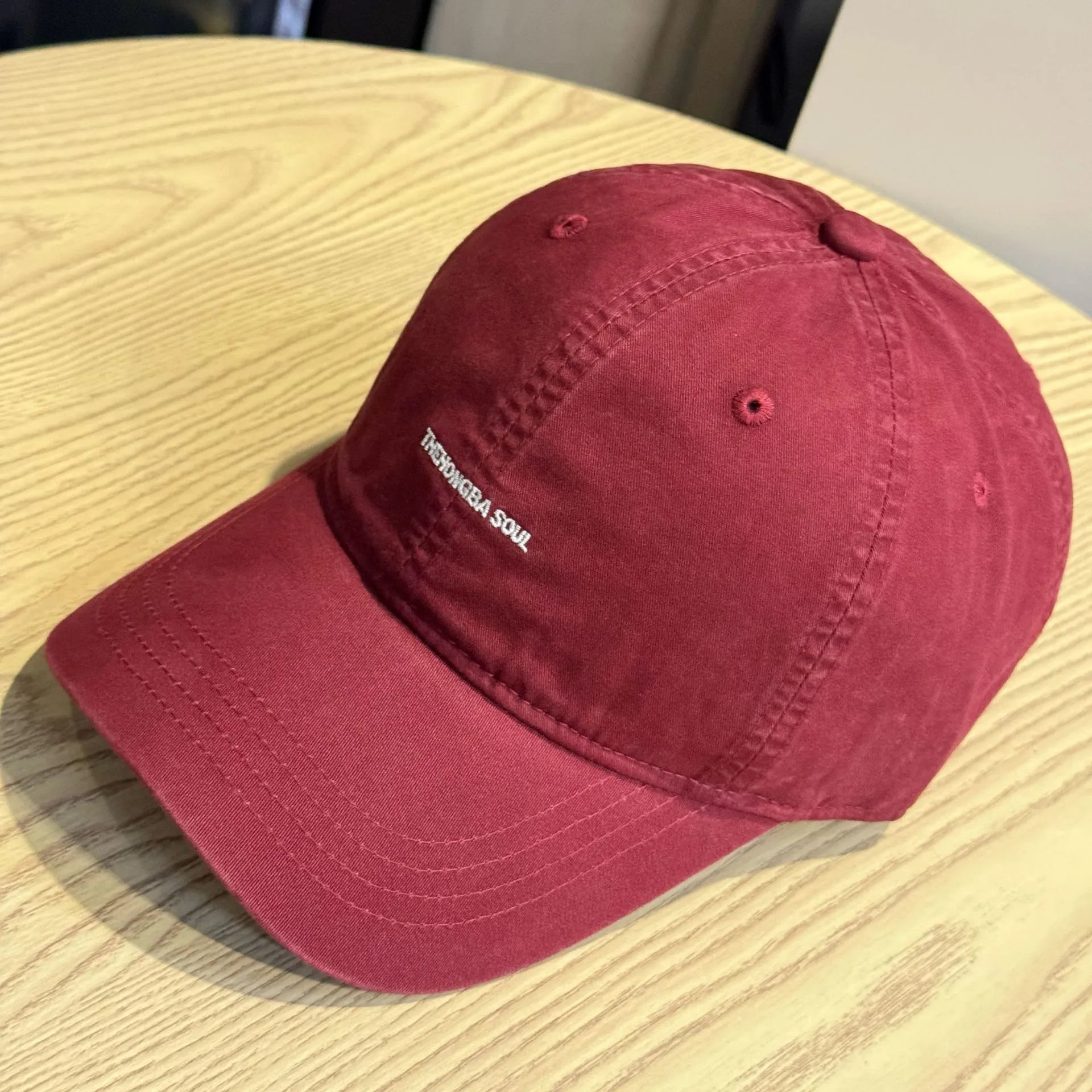 The Hongba Soul Embroidered Washed Black Baseball Cap - 16