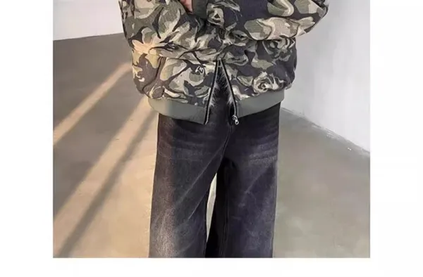 Camouflage Fur-Trimmed Bomber Jacket - 10
