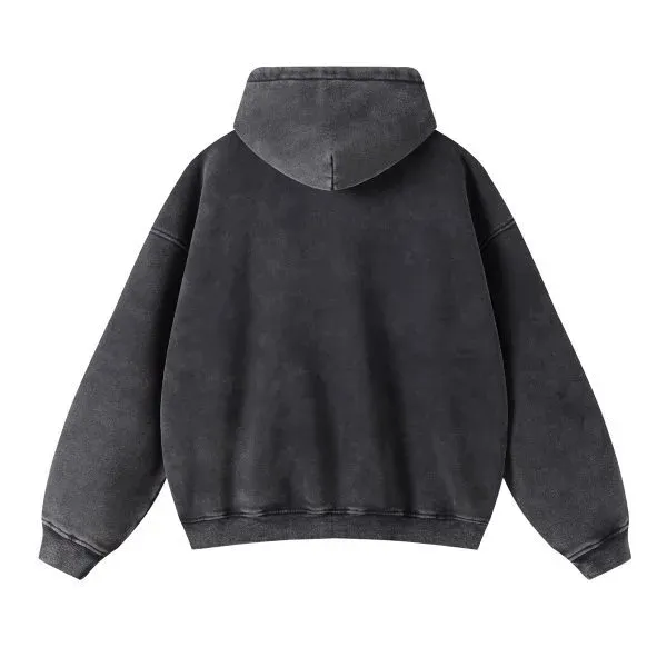 Design Oversized Acid-Wash Green Zip-Up Hoodie - 20