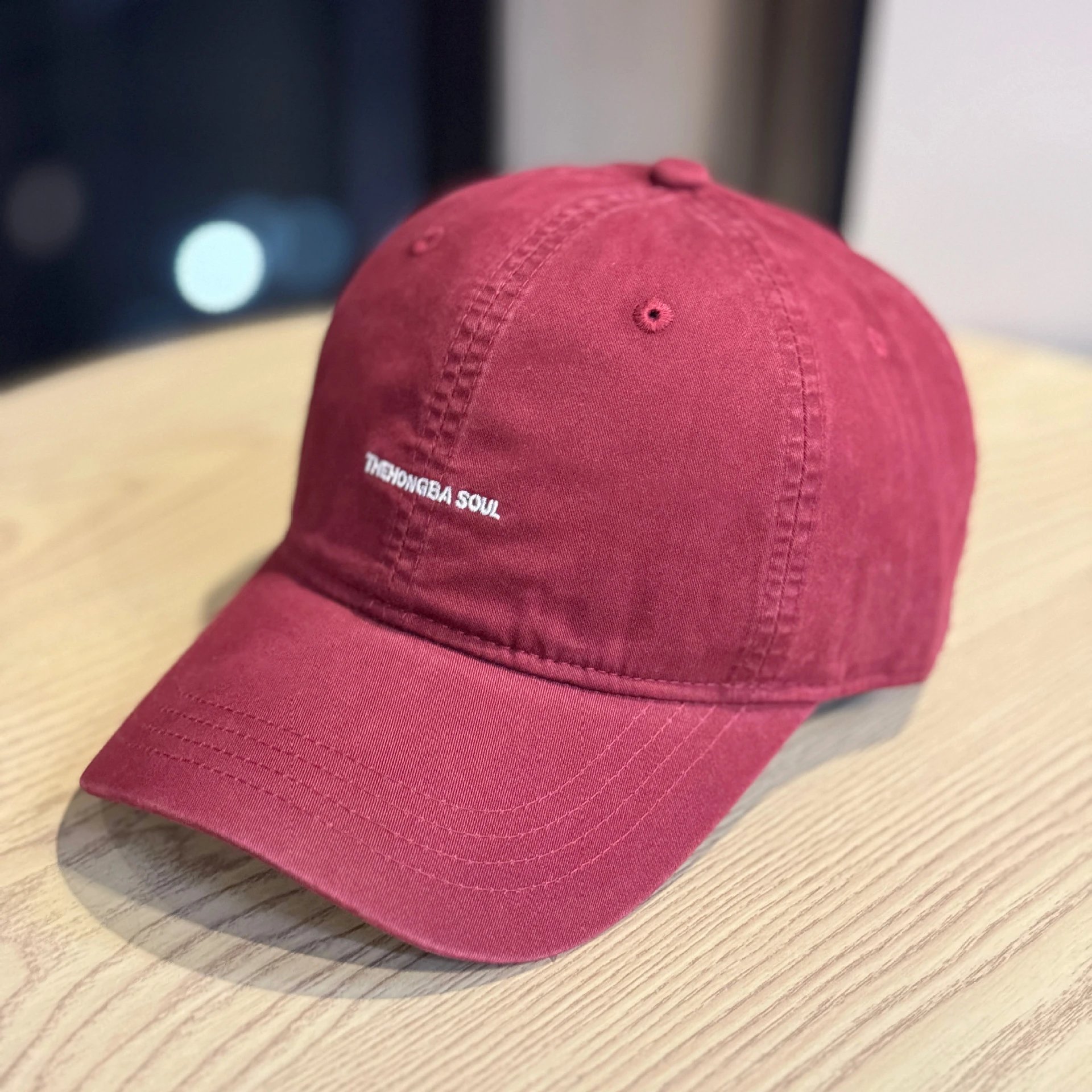 The Hongba Soul Embroidered Washed Black Baseball Cap - 11