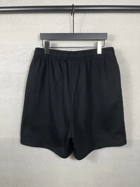 Balenciaga Logo-Embroidered Black Sweat Shorts - 33