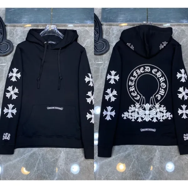 Chrome Hearts Cross Motif Hoodie Black - 1