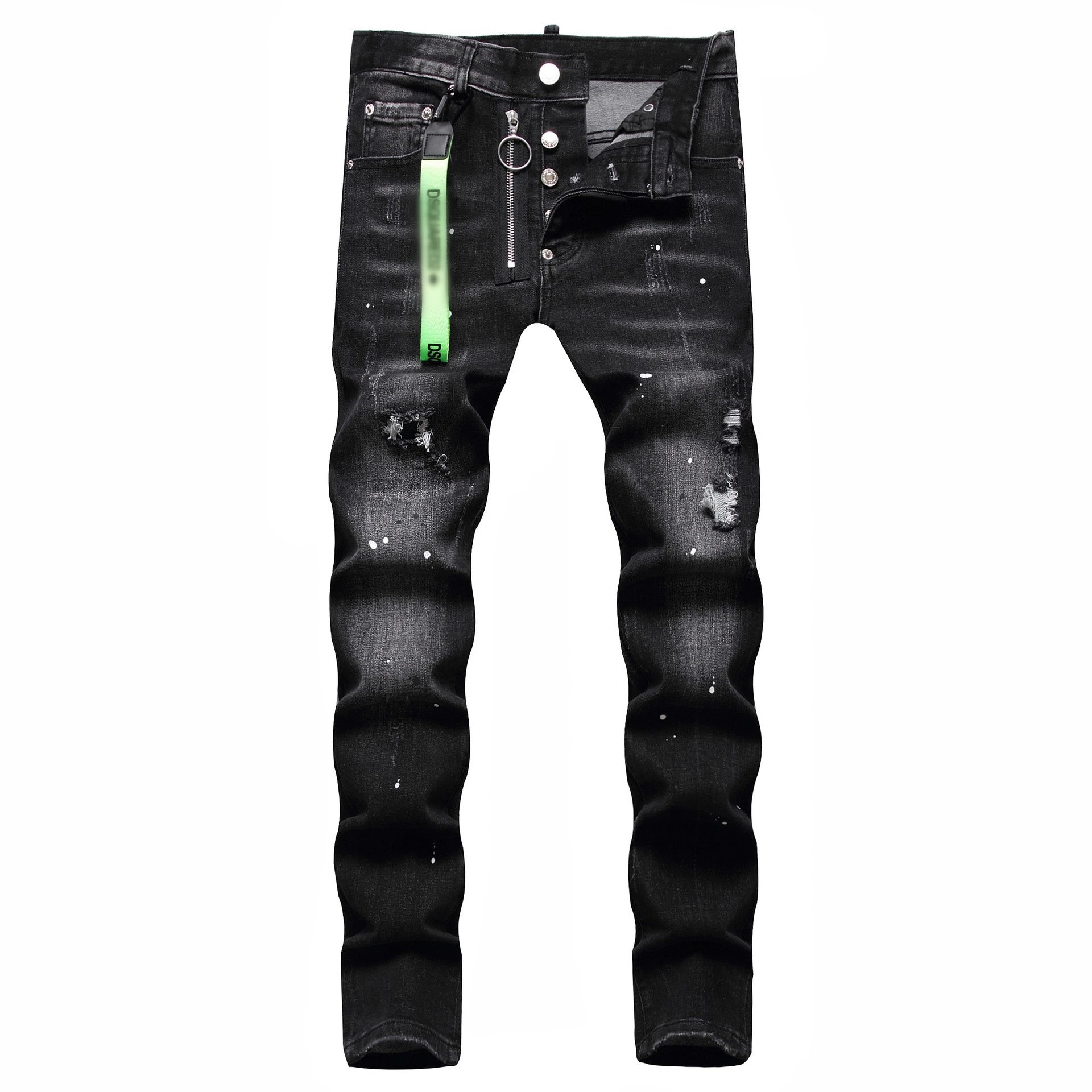 Dsquared2 Paint Splatter Distressed Black Jeans - 5