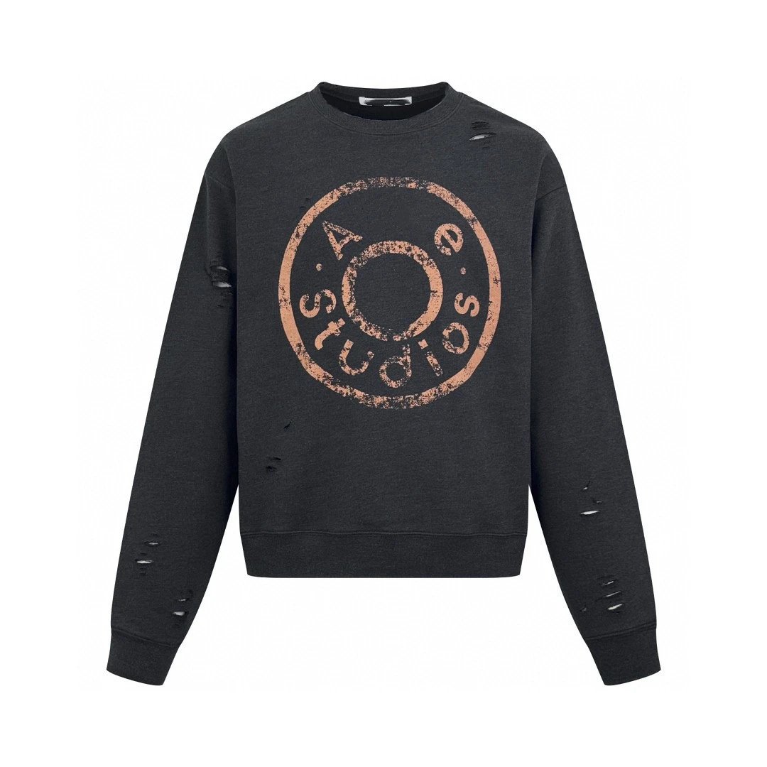 A.e Studios Distressed Graphic Sweatshirt Navy - 16