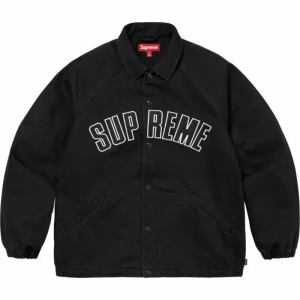 Supreme Arch Logo Coach Jacket Black Outerwear - 1